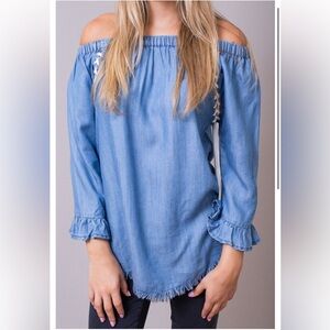 Billy T Denim Lace Up Lyocell Tunic